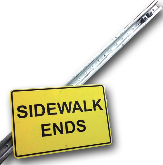 Sidewalk Ends Signs